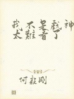 我不是戏神后面太难看了封面