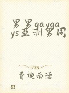 男男gaygays亚洲男同