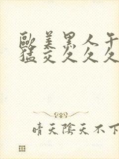 欧美黑人午夜性猛交久久久封面