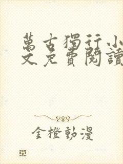 万古独行小说全文免费阅读封面