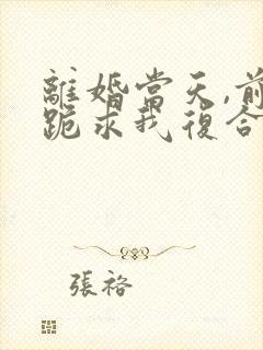 离婚当天,前夫跪求我复合短剧