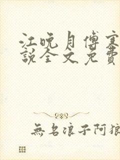 江晚月傅寒川小说全文免费阅读封面