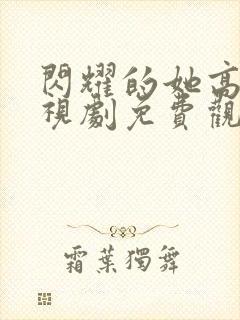 闪耀的她高清电视剧免费观看