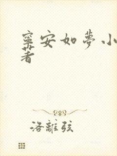 宁安如梦小说原著