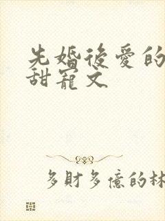 先婚后爱的古言甜宠文