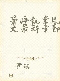 萧峥执掌风云全文最新章节