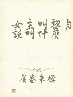 女主叫黎月的小说叫什么