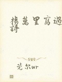 杨万里写过哪些诗