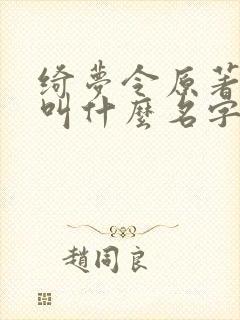 绮梦令原著小说叫什么名字