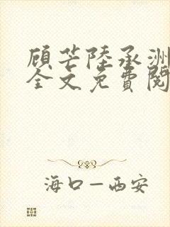 顾芒陆承洲小说全文免费阅读无删减