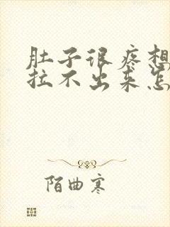 肚子很疼想拉屎拉不出来怎么回事封面