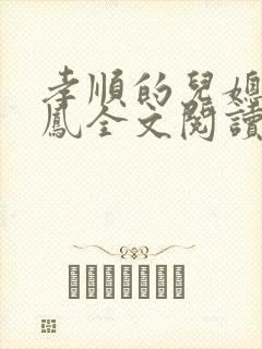 孝顺的儿媳妇玉凤全文阅读