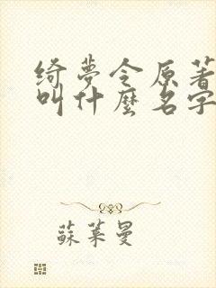 绮梦令原著小说叫什么名字