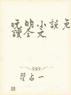 晚明小说免费阅读全文封面