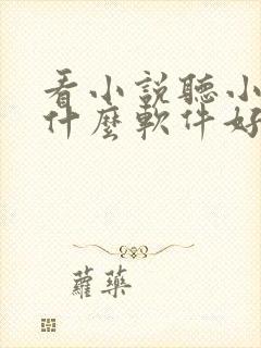 看小说听小说用什么软件好