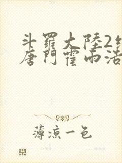 斗罗大陆2绝世唐门霍雨浩