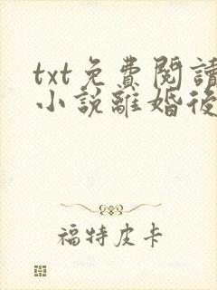 txt免费阅读小说离婚后前夫总是想追我封面