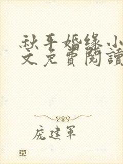 秋平婚缘小说全文免费阅读封面