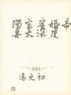 独家蜜婚帝少宠妻太深度封面