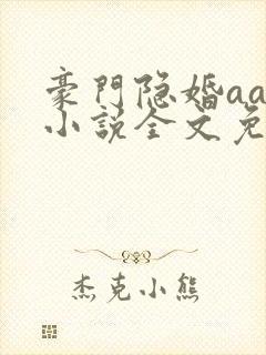 豪门隐婚aa制小说全文免费阅读