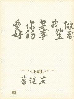 爱你是我做过最好的事 笙离