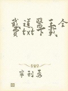 武道医王全本免费txt下载