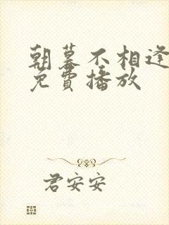 朝暮不相逢短剧免费播放