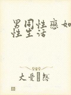 男同性恋如何过性生活