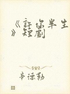 《许你半生不见》短剧