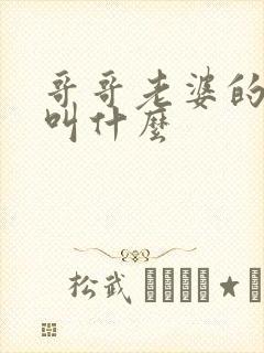 哥哥老婆的弟弟叫什么