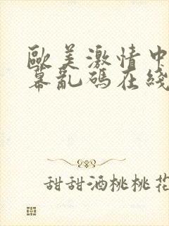 欧美激情中文字幕乱码在线