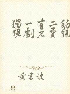 独一有二的她电视剧免费观看