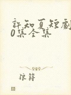 许知夏短剧100集全集