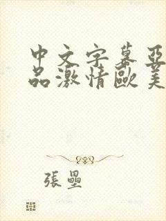 中文字幕亚洲精品激情欧美