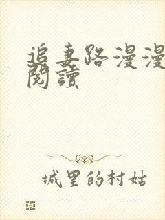 追妻路漫漫免费阅读封面