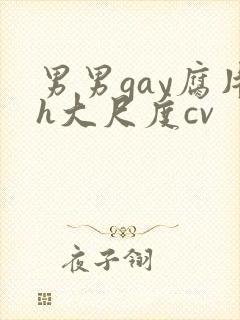男男gay腐片h大尺度cv