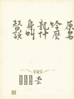 替身龙吟原著小说叫什么名字