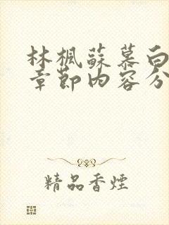 林枫苏慕白最新章节内容分享