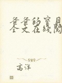 爸爸的宝贝小说全文在线阅读封面