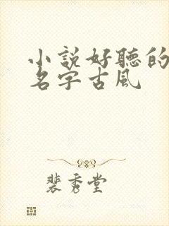 小说好听的男主名字古风