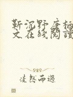 靳沉野唐栖雾全文在线阅读