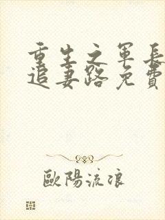 重生之军长漫漫追妻路免费阅读