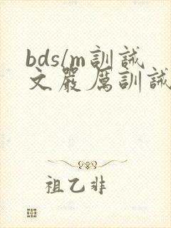 bds/m训诫文严厉训诫文