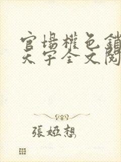 官场权色销魂秦天宇全文阅读小说全封面