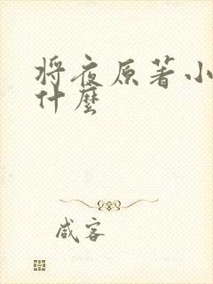 将夜原著小说叫什么