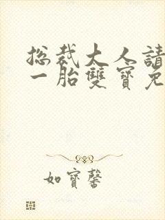 总裁大人请温柔一胎双宝免费阅读