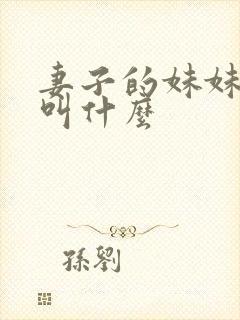 妻子的妹妹应该叫什么