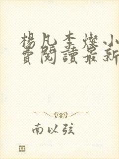 杨凡李灿小说免费阅读最新章节全文