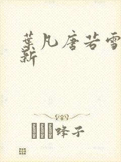 叶凡唐若雪新更新