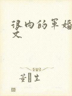 很肉的军婚甜宠文